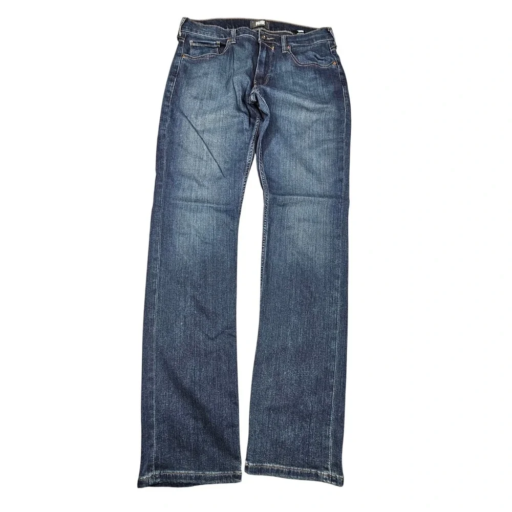 PAIGE Federal Transcend Slim Straight Jeans Mens 32 Cellar Dark Wash Blue